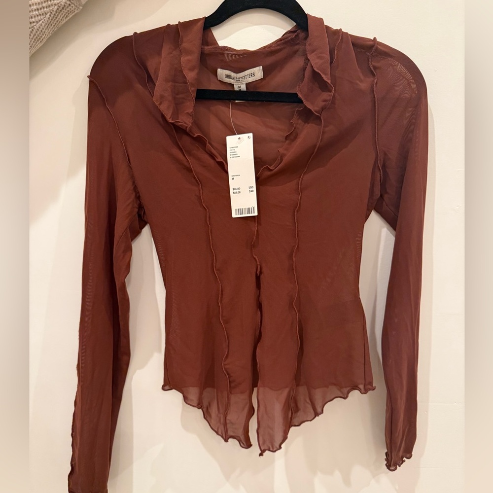 Urban outfitters brown sheer top